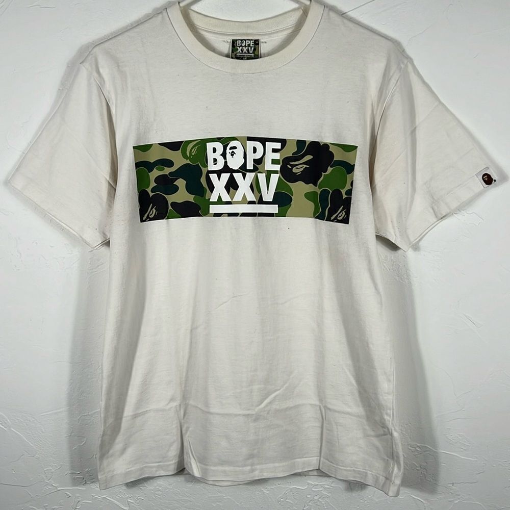 🔥 Vintage Y2K BAPE XXV A Bathing APE 25th anniversary Tee Streetwear Sz M - GUC